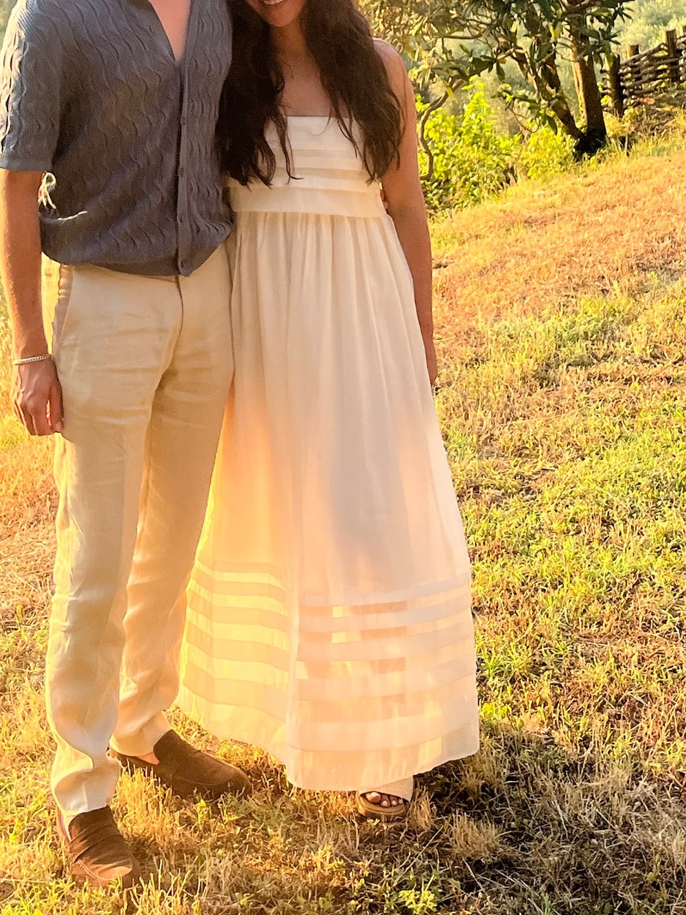 English Factory Cream Spaghetti-Strap Maxi Dress size M